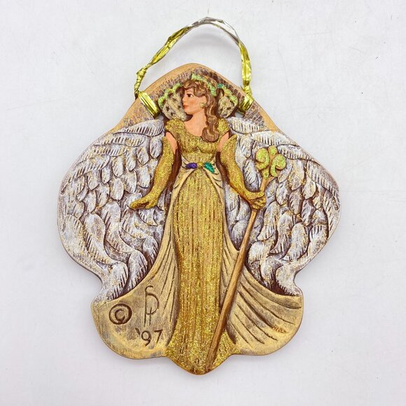 Street Scene Gallery hand painted Woodgraph Angel of Mardi Gras ornament 97 sign - Picture 4 of 10